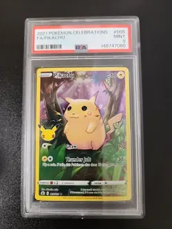 2021 POKEMON CELEBRATIONS #005 FULL ART/PIKACHU PSA 9 - Image 1