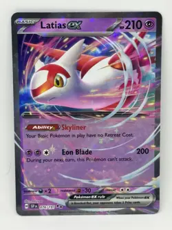 Pokemon TCG Latias ex 076/191 Sv08: Surging Sparks Double Rare Holo NM - Image 1