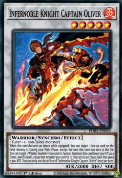 PHRA-EN038 INFERNOBLE KNIGHT CAPTAIN OLIVER SUPER RARE 1ST EDITION NM YuGiOh TCG - Image 1