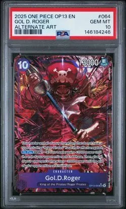 2025 ONE PIECE OP13-CARRYING ON HIS WILL ALTERNATE ART #064 GOL D. ROGER PSA 10 - Image 1