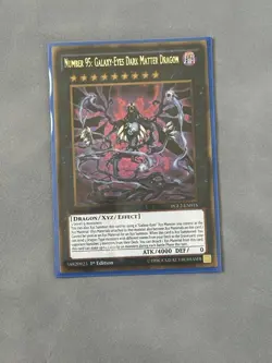 Yugioh Number 95: Galaxy-Eyes Dark Matter Dragon PGL2-EN015 Gold Secret 1st NM - Image 1