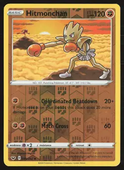 SWSH01: Sword & Shield Base Set Hitmonchan #095/202 Reverse Holo Pokemon Card - Image 1