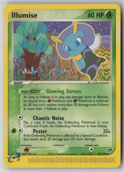 Illumise 38/100 Pokemon TCG Sandstorm Regular e-Reader Card (Light Play) LP 1 - Image 1
