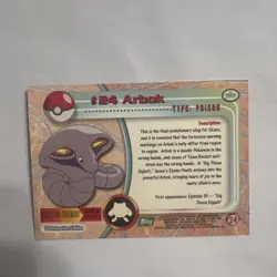 ARBOK #24 - RED Logo - NON-HOLO - SERIES 1 - TOPPS Pokemon Card - Nm - Image 2