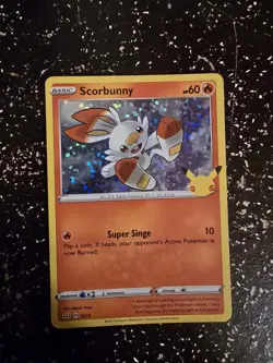 Pokemon Card Scorbunny McDonald's Promo Holo 16/25 - Image 1