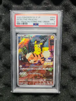 Pokemon Card Detective Pikachu SV-P 098 Jap PSA 9 - Image 1