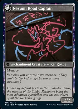 MTG Okiba Reckoner Raid // Nezumi Road Captain [Kamigawa: Neon Dynasty] Lightly - Image 2