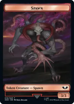 MTG Spawn // Blue Horror Double-Sided (Surge Foil) [Warhammer 40,000 Tokens] Foi - Image 1