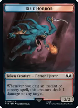 MTG Spawn // Blue Horror Double-Sided (Surge Foil) [Warhammer 40,000 Tokens] Foi - Image 2