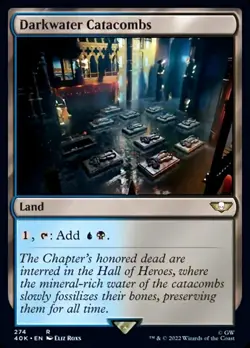 MTG Darkwater Catacombs (Surge Foil) [Warhammer 40,000] Foil Near Mint Magic - Image 1