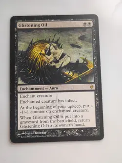 MTG Glistening Oil New Phyrexia Regular MP x1 - Image 1