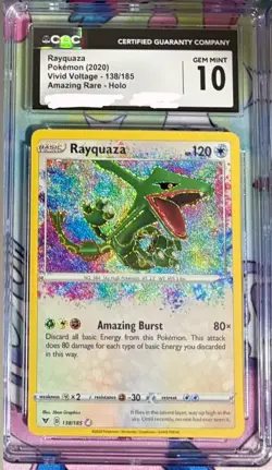 Rayquaza Amazing Rare 138/185 Vivid Voltage – CGC 10 Gem Mint Pokemon TCG - Image 1