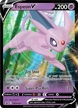 Pokemon Espeon V SWSH201 Sword & Shield Holo Black Star Promo NM - Image 1
