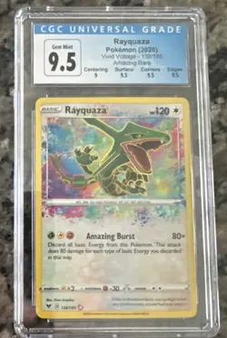 2020 Pokemon Vivid Voltage Rayquaza #138/185 Amazing Rare CGC 9.5 BLUE LABEL! - Image 1