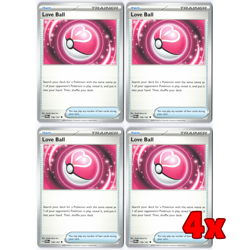 Pokemon TCG 4x Love Ball 156/167 Twilight Mascaraed Playset NM - Image 1