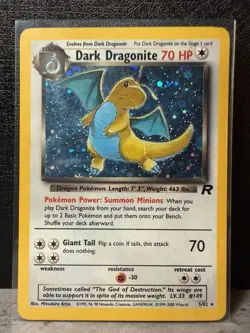 Pokemon TCG Dark Dragonite Team Rocket Holo Rare Unlimited 5/82 2000 LP- To MP+ - Image 1