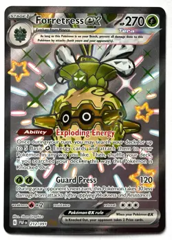 Forretress ex 212/091 - Pokemon TCG - Paldean Fates Shiny Rare Holo - M/NM - Image 1