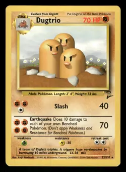 Dugtrio 23/130 NM Rare Base Set 2 2000 Pokemon TCG - Image 1
