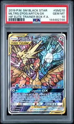 2019 POKEMON SM BLACK STAR PROMO FULL ART/MOLTRES & ZAPDOS & ARTICUNO GX PSA 10 - Image 1