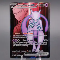 Team Rocket's Mewtwo ex 213/182 Ultra Rare SV10: Destined Rivals Pokemon TCG NM - Image 1