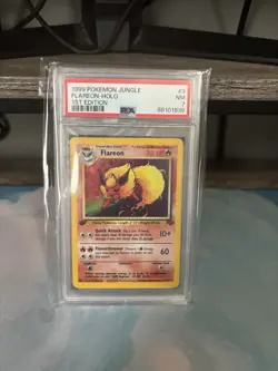 1999 Pokemon TCG Jungle Flareon #3 1st Edition Holo Card PSA 7 - Image 1