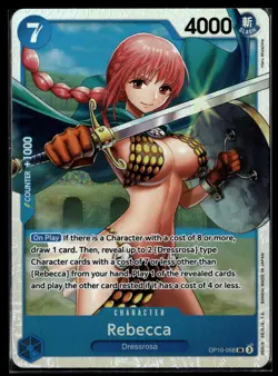 Rebecca OP10-058 SR ONE PIECE Tcg Card Game NM Blue - Image 1