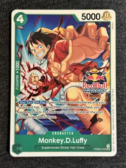 Monkey.D.Luffy PRB02-005 NM Red Bull Double Don Event Stamp Participation Promo - Image 1
