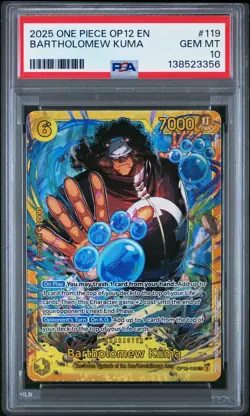 Bartholomew Kuma PSA10 2025 One Piece Op12-Legacy Of The Master #119 - Image 1
