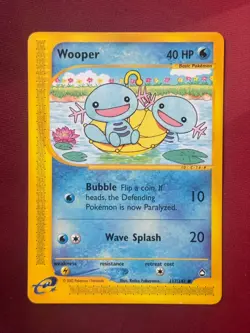 WOOPER 117/147 Aquapolis non-holo E-READER Pokemon TCG card NM+ CLEAN! - Image 1