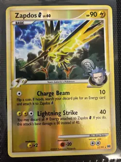 Pokemon Zapdos G LV.60 Reverse Holo Card 12/99 Team Galactic's Pokemon - Image 1