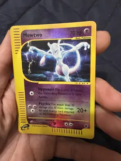 Pokemon Mewtwo TCG Reverse Holo Rare Card 56/165 Expedition Base Set 2002 LP - Image 1
