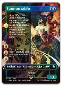 Summon: Valefor (Borderless) #197 (Foil) (NM) Final Fantasy FIC Magic MTG - Image 1