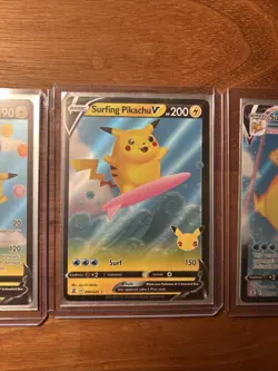 Surfing Pikachu & Flying Pikachu V & VMAX Set Pokemon TCG Celebrations Near Mint - Image 3