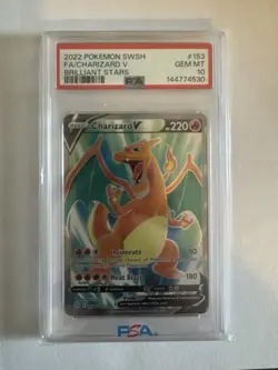 Pokemon Charizard V Full Art Ultra Rare Holo 153/172 Brilliant Stars PSA 10 2022 - Image 1