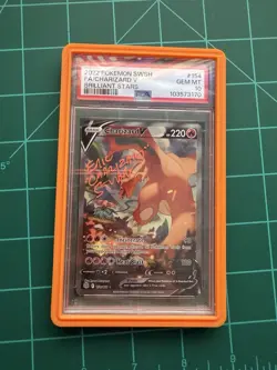 Pokemon Charizard V 154/172 Brilliant Stars PSA 10 Autographed by Eric Stuart - Image 1