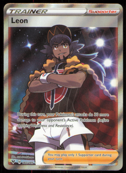 Leon (Full Art) 182/185 Ultra Rare SWSH04: Vivid Voltage Pokemon Card NM - Image 1