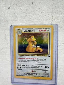 Pokemon Dragonite Fossil Holo Unlimited Rare Card 4/62 Near Mint Vintage - Image 3