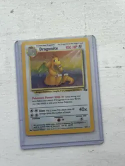 Pokemon Dragonite Fossil Holo Unlimited Rare Card 4/62 Near Mint Vintage - Image 4