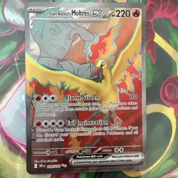 Pokemon Team Rockets Moltres EX Full Art Card 208/182 Destined Rivals - Image 1