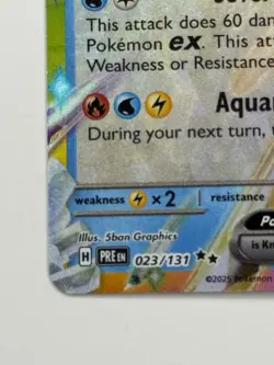 2025 Pokemon Prismatic Evolutions Vaporeon EX #023/131 TCG Near Mint - Image 3