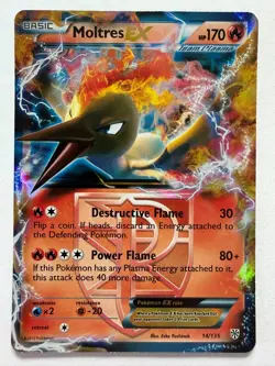 Pokemon Moltres EX TCG Team Plasma 14/135 Plasma Storm Ultra Rare Holo Card LP - Image 1