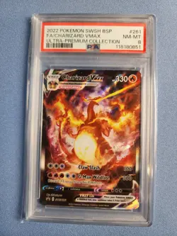 2022 POKEMON SWSH BLACK STAR PROMO #261 FULL ART/CHARIZARD VMAX PSA 8 Rare - Image 3