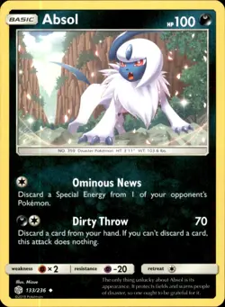 Absol 133/236 - Pokemon SM - Cosmic Eclipse - LP - Image 1