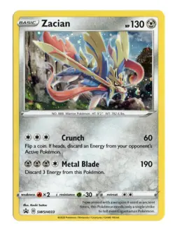 Pokemon Zacian SWSH033 Black Star Promo Cosmos Holo Sword & Shield NM English - Image 1
