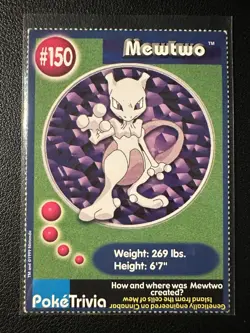 Mewtwo #150 Burger King Exclusive Mewtwo Strikes Back PokeTrivia 1999 Pokemon - Image 1