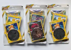 X3 Pokemon Sword & Shield Brilliant Stars Blister Lot of 3 Riachu Pikachu - Image 1
