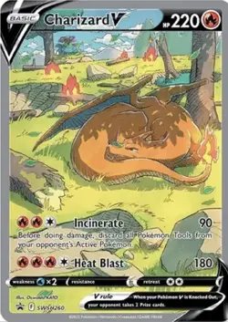 Pokemon TGC Charizard V SWSH260 Full Art Black Star Promo- NM - Image 1