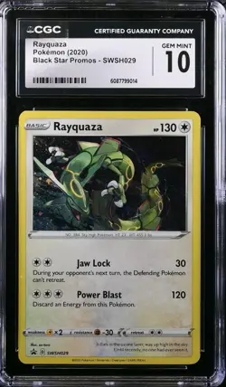 Pokemon Rayquaza SWSH029 Cosmos Holo Black Star Promo CGC 10 GEM MINT - Image 1