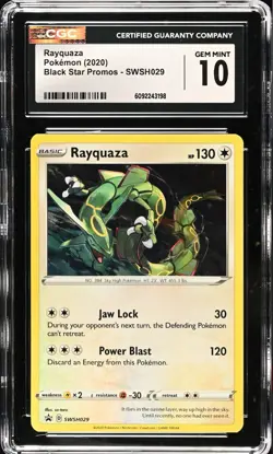 CGC 10 GEM MINT Rayquaza SWSH029 Black Star Promo Holo 2020 Pokemon - Image 1