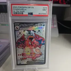 Pokemon 2023 Charizard ex 215/197 Full Art Ultra Rare Obsidian Flames PSA 9 - Image 1